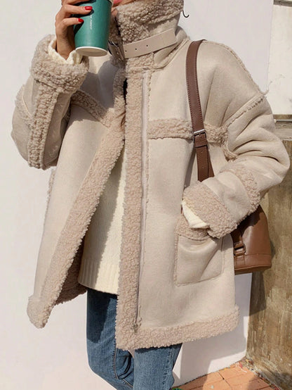 SHEIN DAZY Teddy Lined Winter Padded Coat
