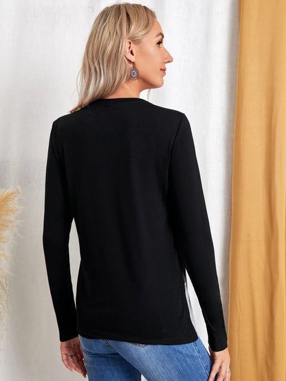 EMERY ROSE Color Block Tee