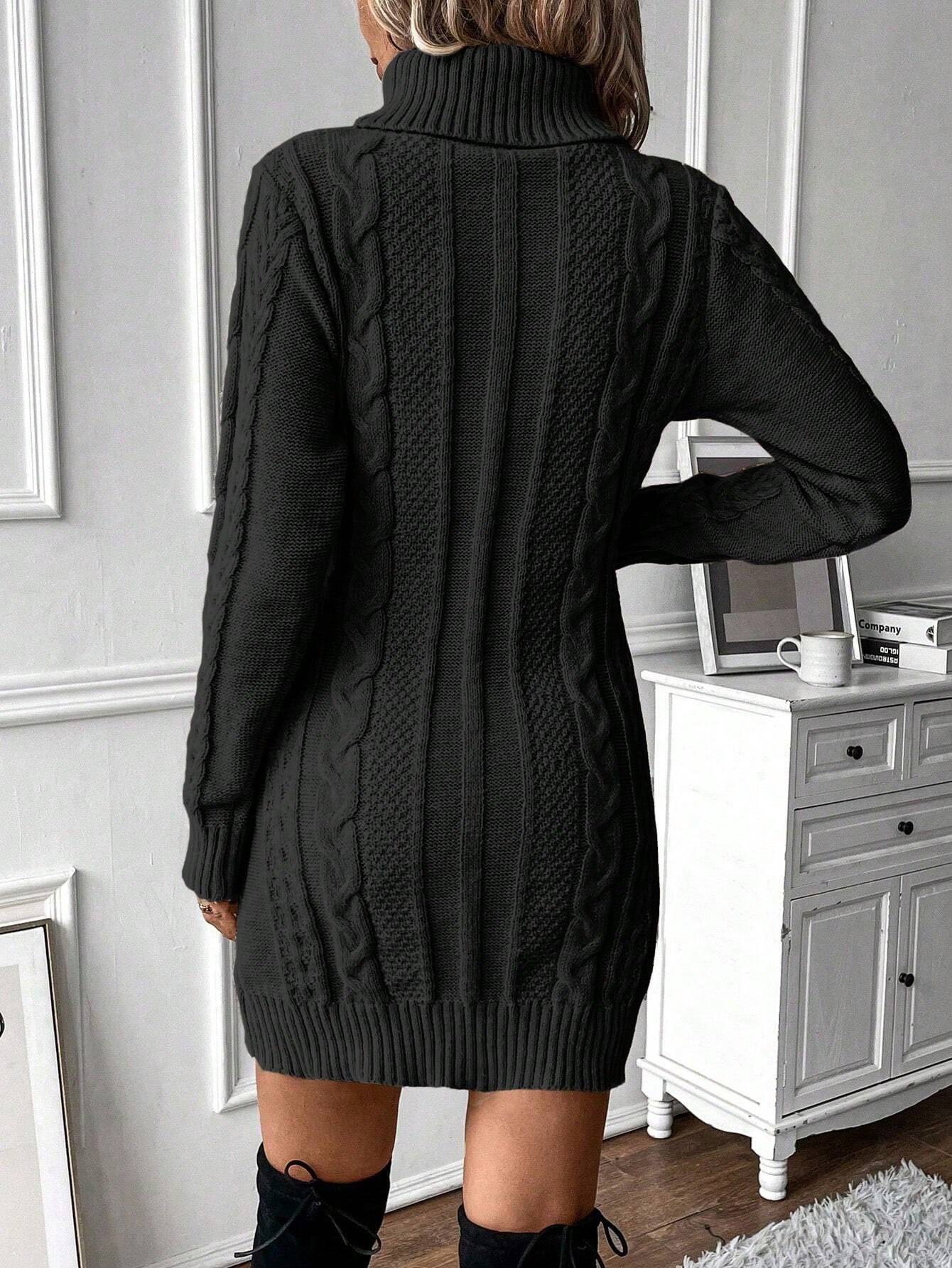 EMERY ROSE Minimalist High Neck Sweater Dress