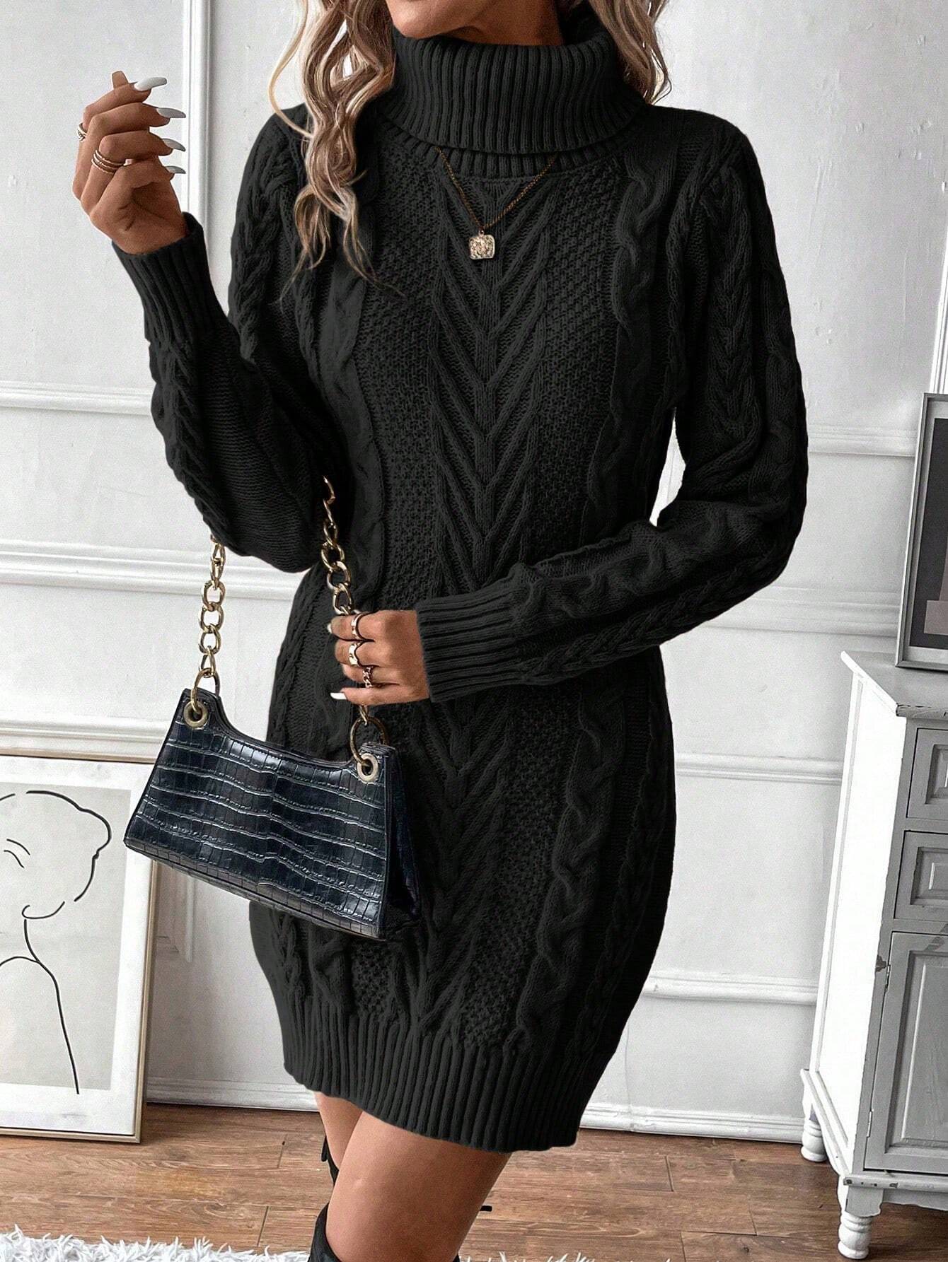 EMERY ROSE Minimalist High Neck Sweater Dress