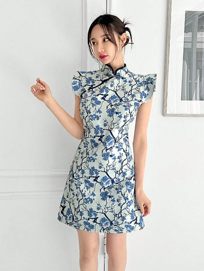 Shein Plum Blossom Qipao Dress