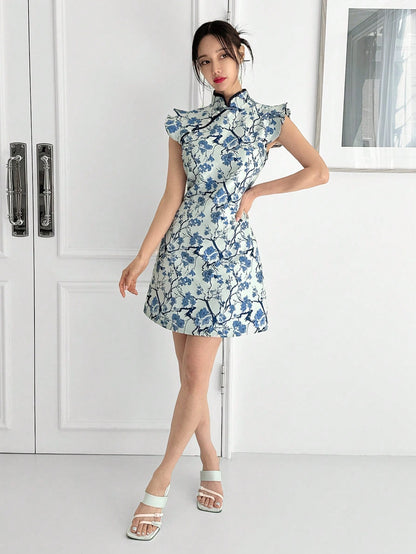 Shein Plum Blossom Qipao Dress
