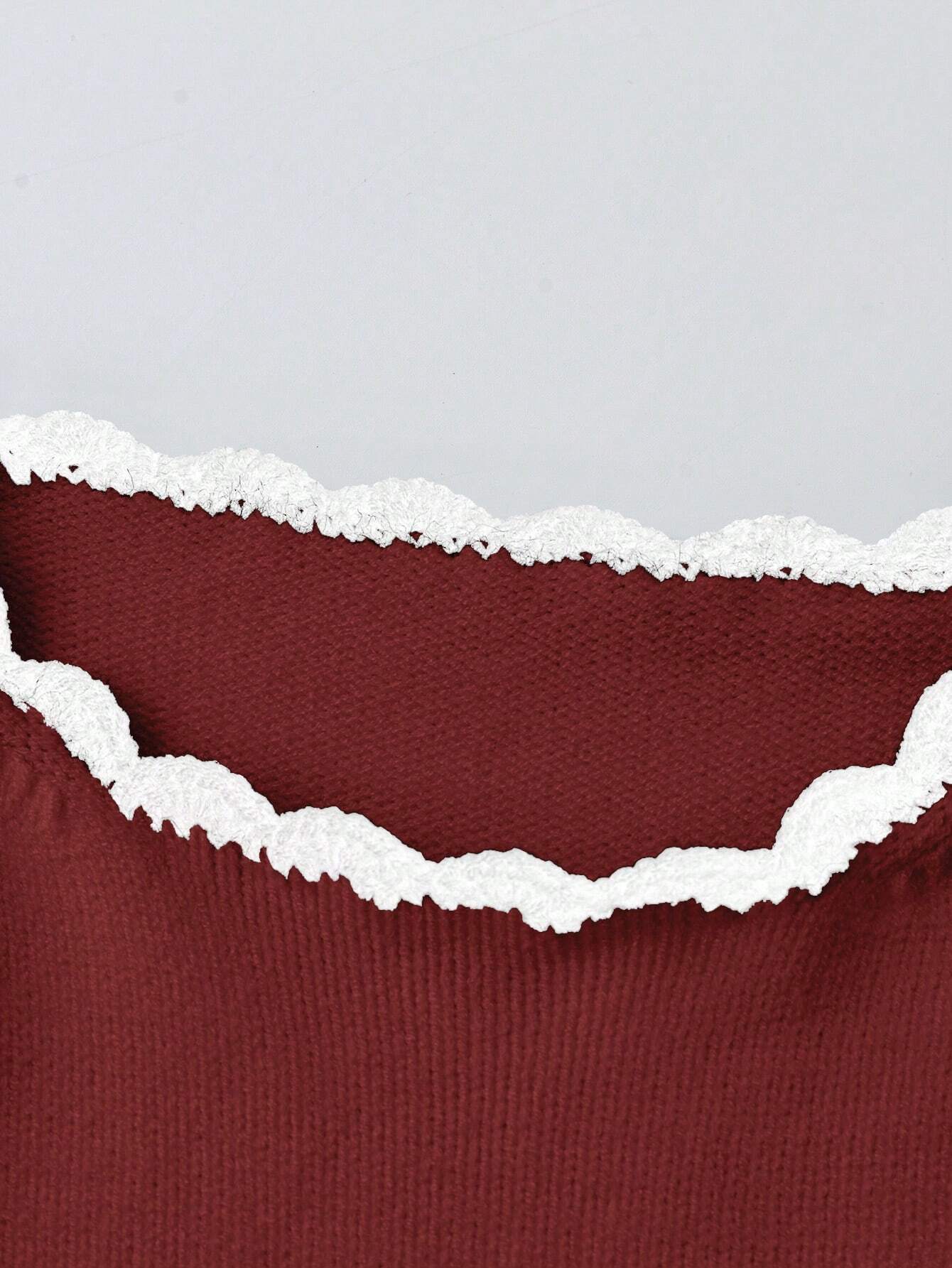 Elenzga Colorblock Crochet Knit Sweater Dress