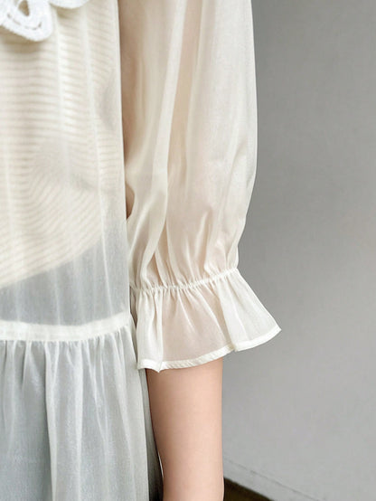Shein Lace Splice Long Sleeve Dress