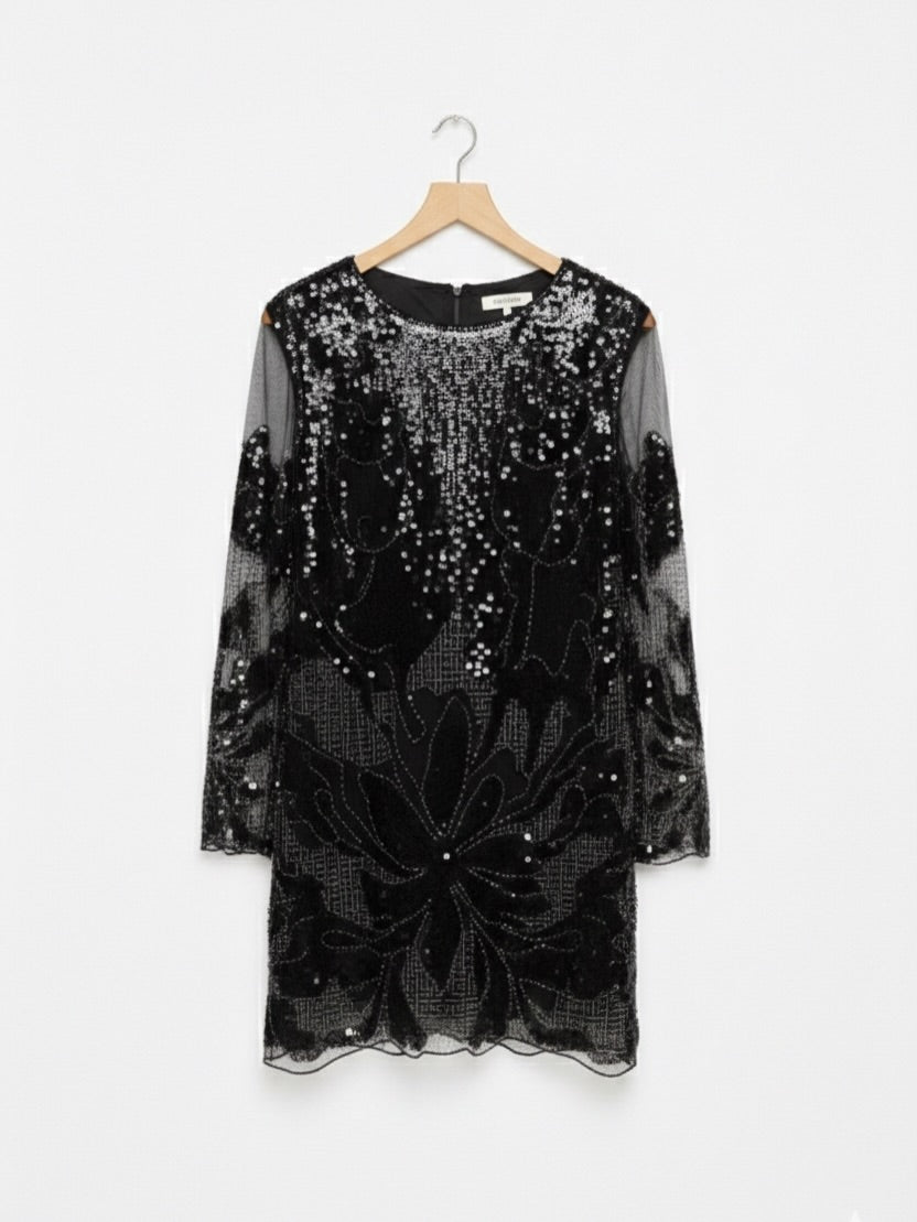 The Anewsta Midnight Beaded Mini Dress