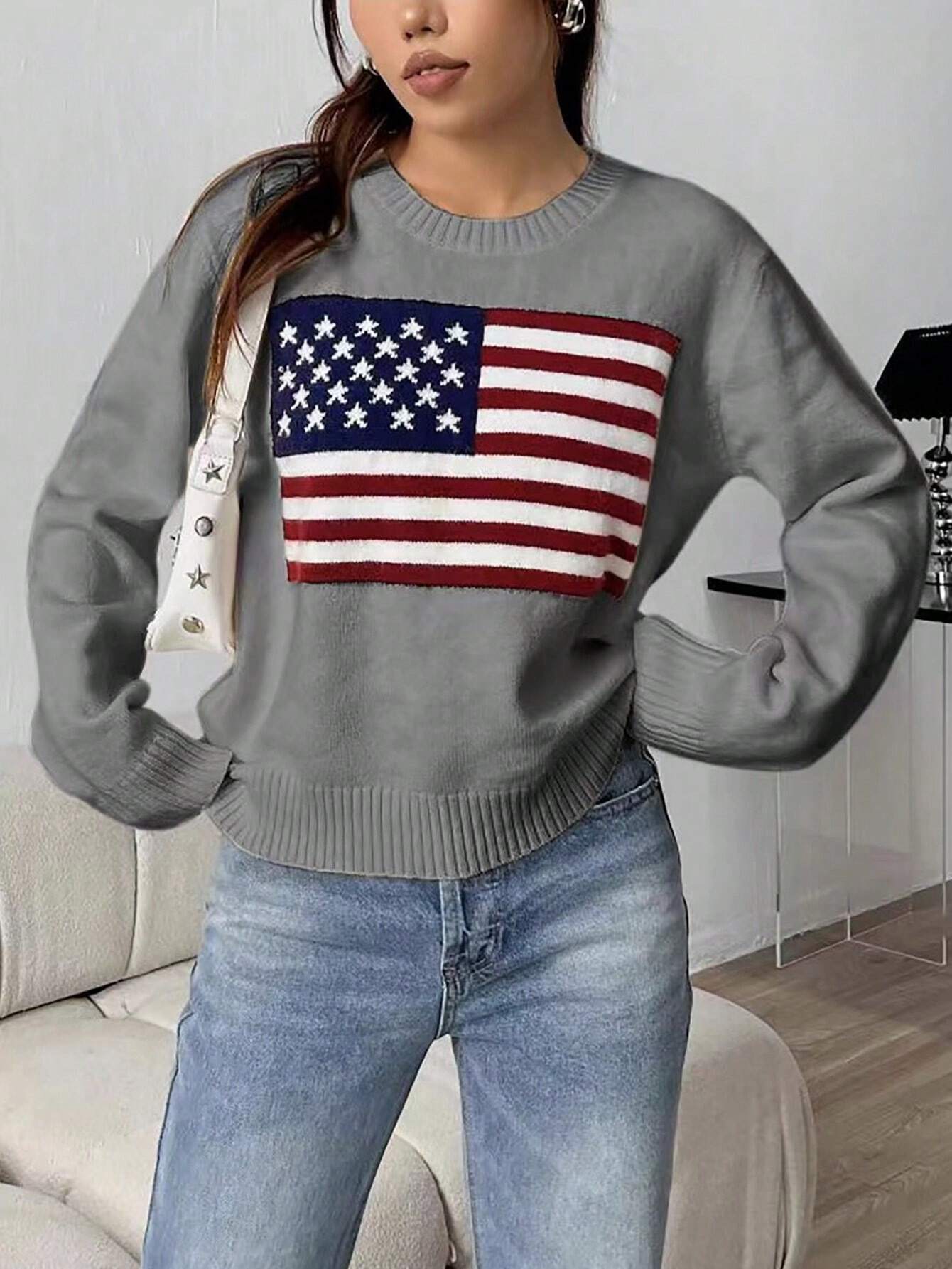 SHEIN Flirla Graphic Knit Sweater