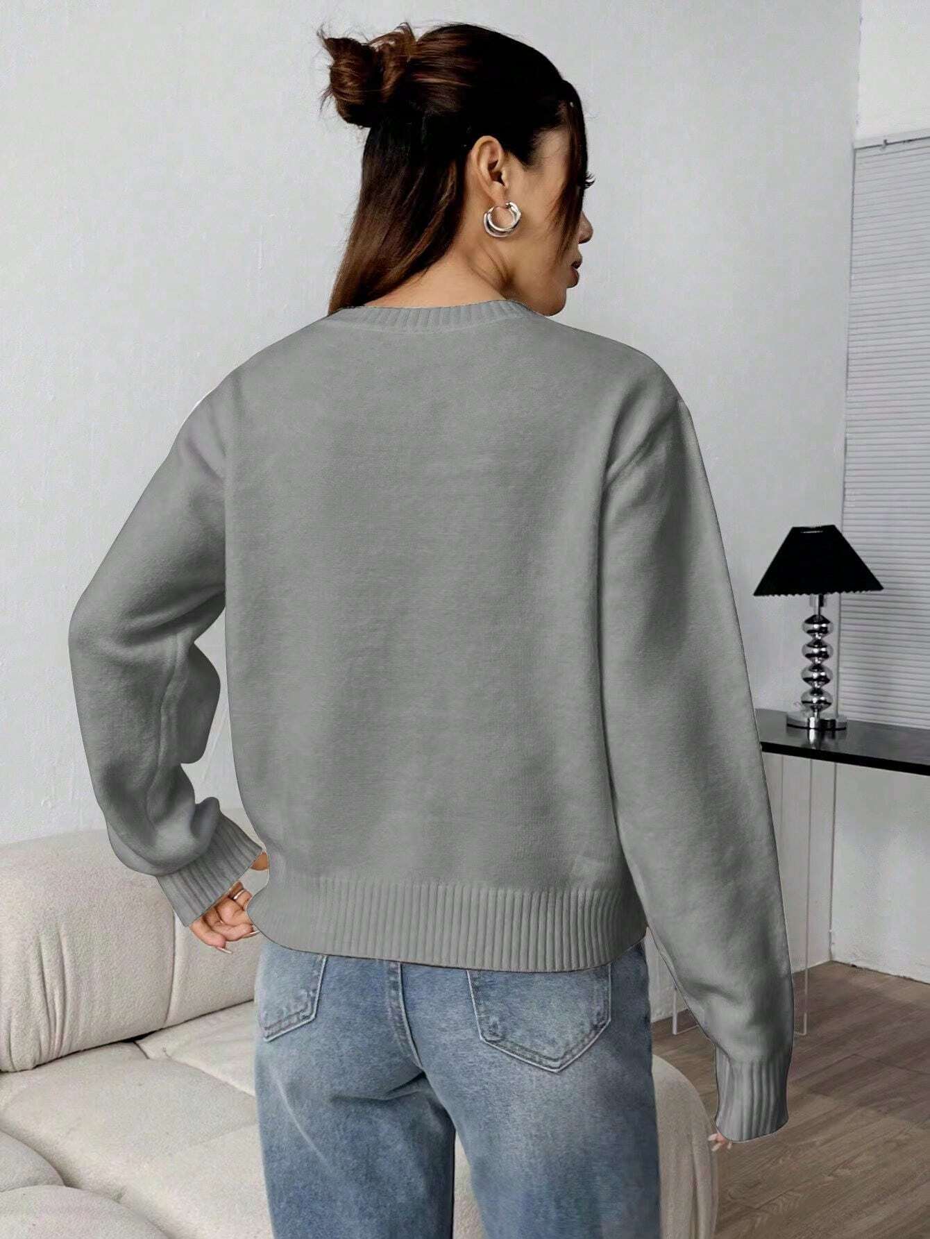 SHEIN Flirla Graphic Knit Sweater