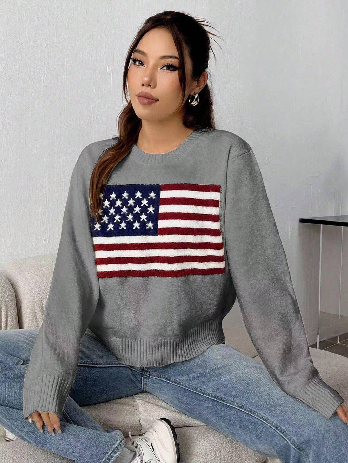 SHEIN Flirla Graphic Knit Sweater