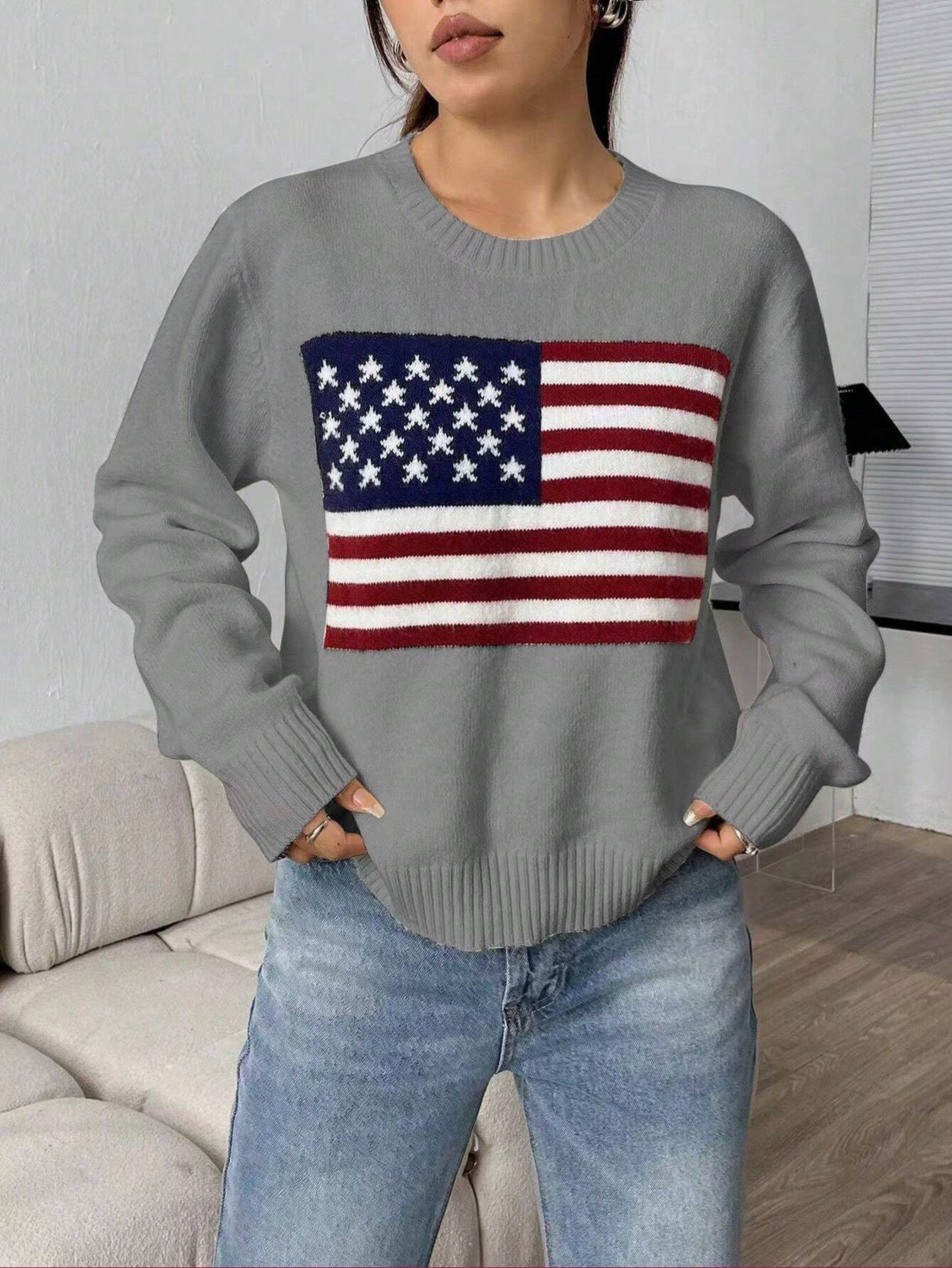 SHEIN Flirla Graphic Knit Sweater