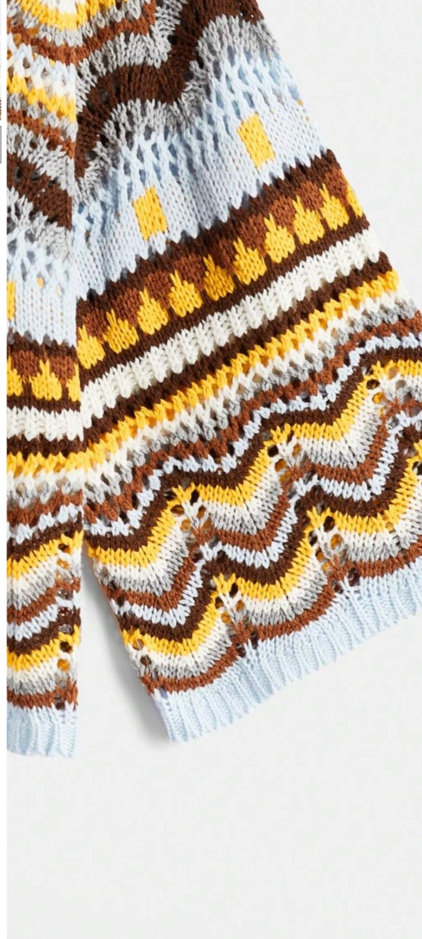 a.SHEIN EZwear Plus Striped Pattern Pointelle Knit Drop  Shoulder Sweater - ZEBrand