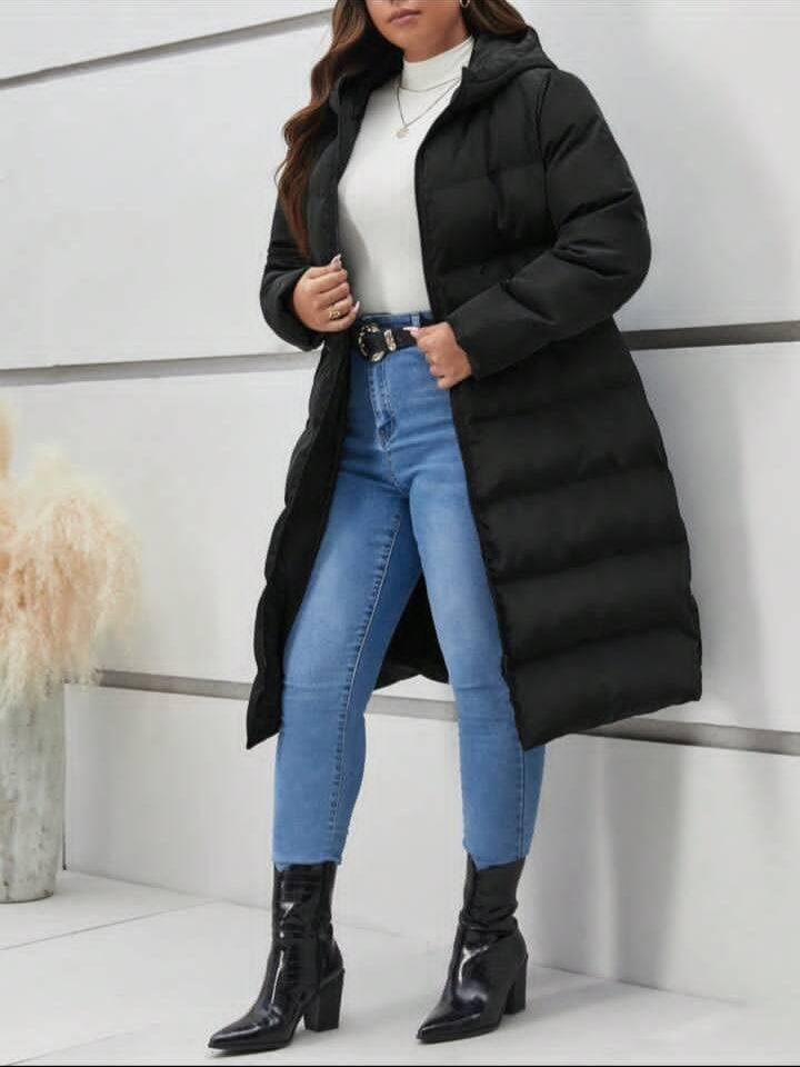 1.Coat SHEIN Frenchy Hooded Zipper Quilted - ZEBrand