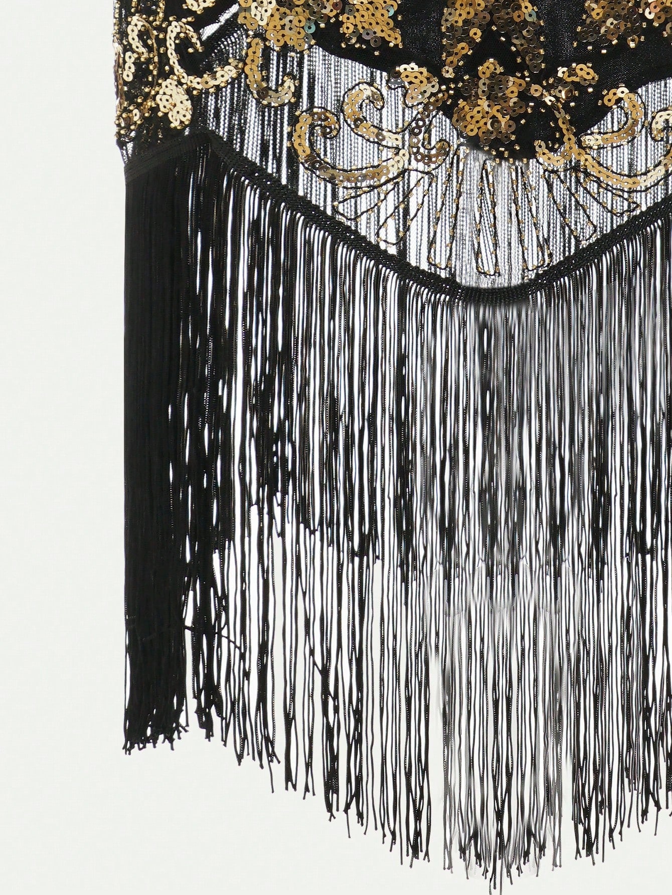 VINTAGE 1920s SEQUIN & FRINGE DRESS