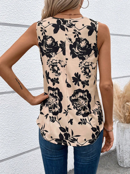 SHEIN Luneh Floral Print Tank Top