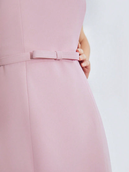 MOTF PREMIUM BOW BELT TUBE DRESS