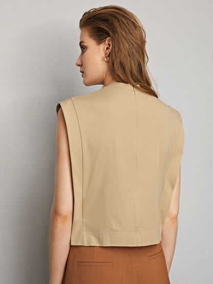 MOTF THE TAUPE SCULPT BOXY SLEEVELESS TOP