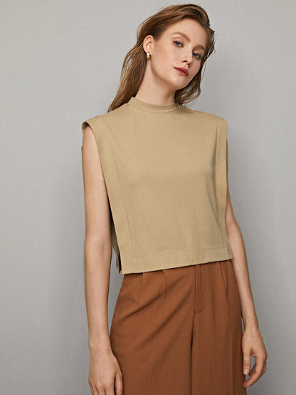 MOTF THE TAUPE SCULPT BOXY SLEEVELESS TOP