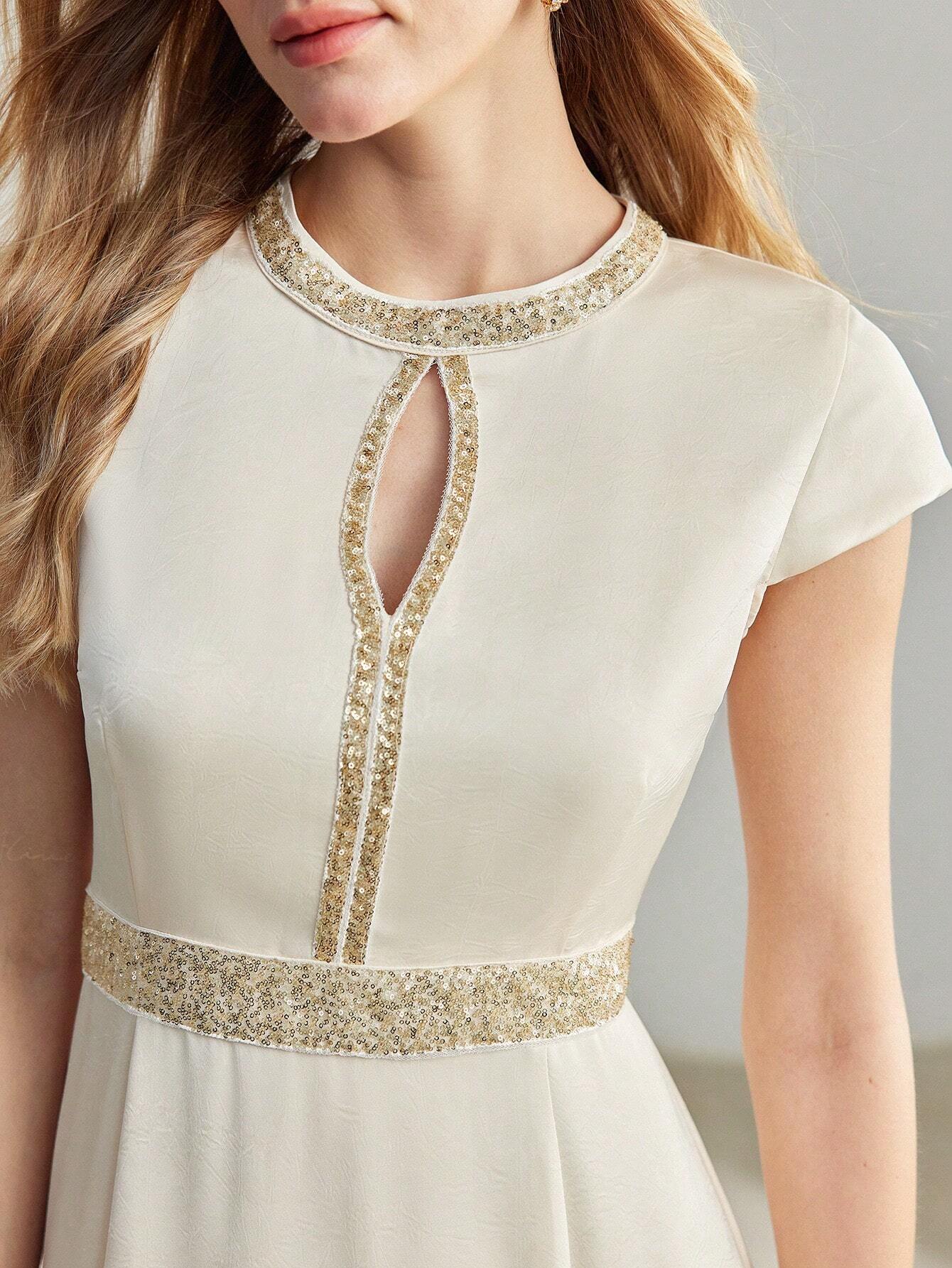 MOTF PREMIUM PEARL SEQUIN A-LINE DRESS