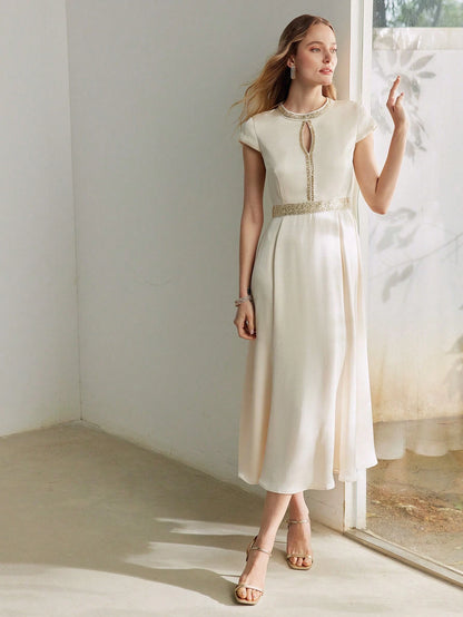 MOTF PREMIUM PEARL SEQUIN A-LINE DRESS