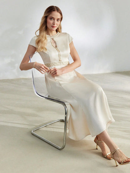 MOTF PREMIUM PEARL SEQUIN A-LINE DRESS