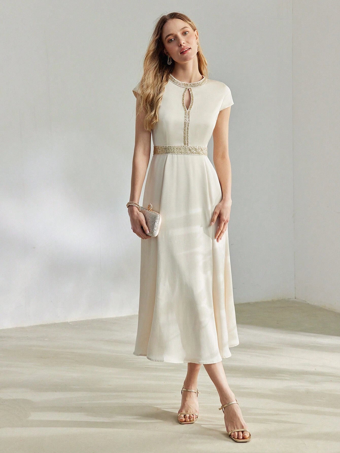 MOTF PREMIUM PEARL SEQUIN A-LINE DRESS