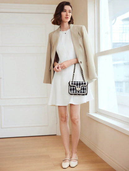 MOTF PREMIUM WOVEN FLARE HEM DRESS
