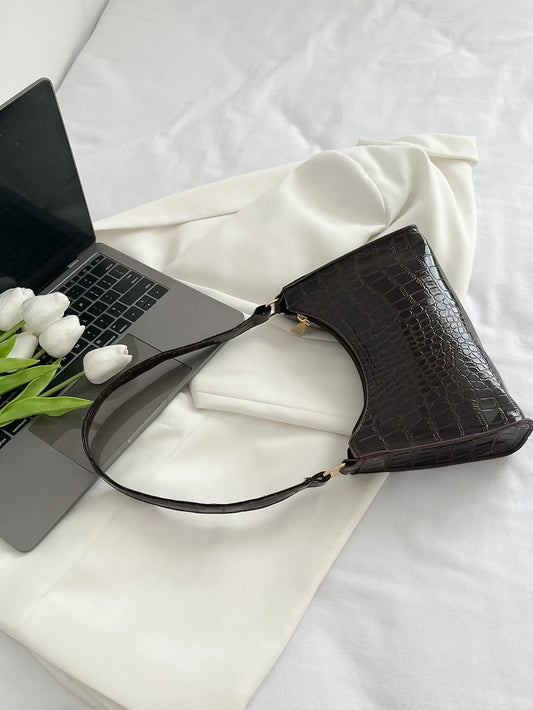SHEIN Minimalist Crocodile Embossed Bag