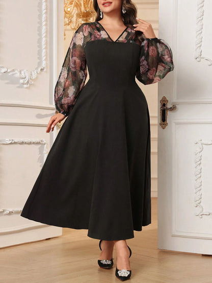 SHEIN MODELYN BUTTERFLY PRINT PATCHWORK DRESS