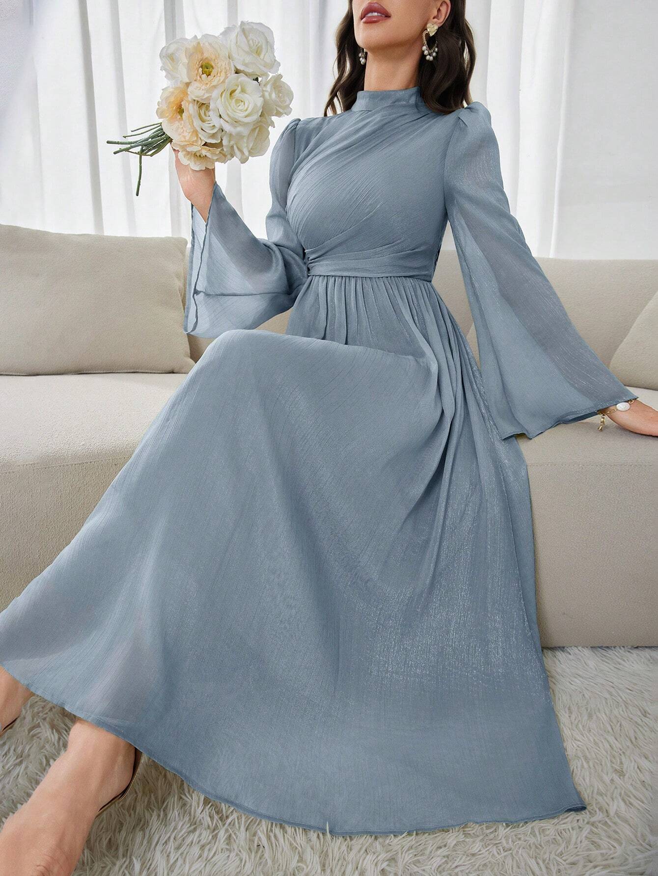 MODELYN FEATHERLIGHT CHIFFON DRESS