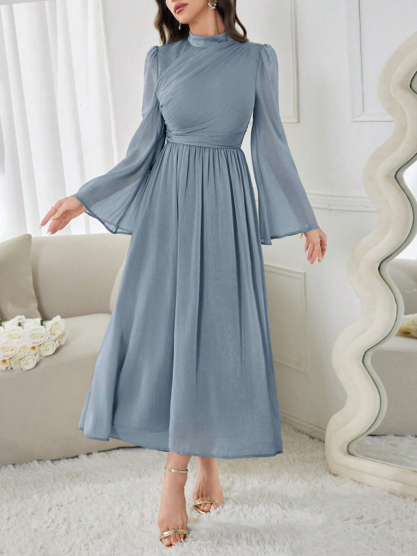 MODELYN FEATHERLIGHT CHIFFON DRESS