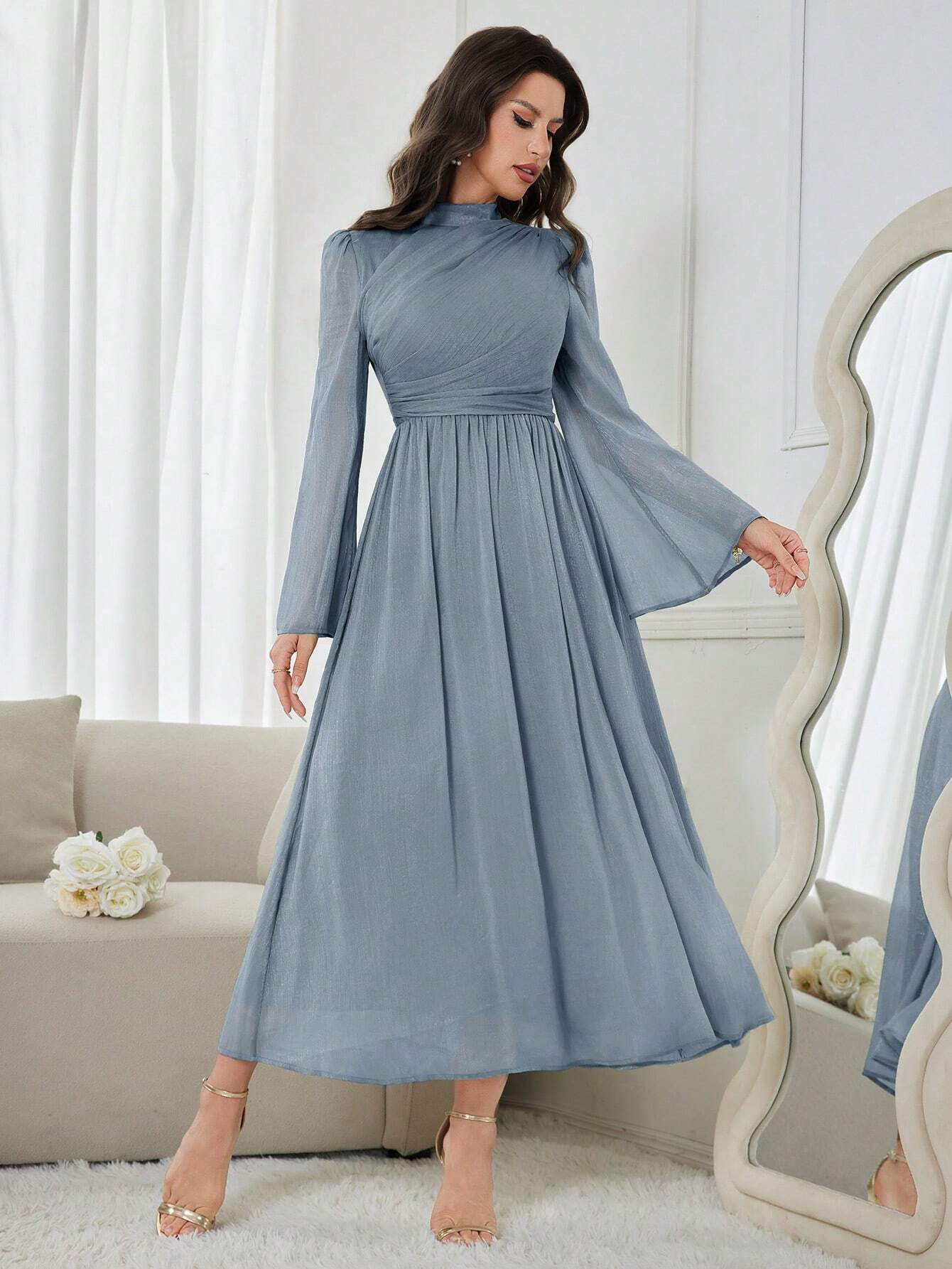 MODELYN FEATHERLIGHT CHIFFON DRESS