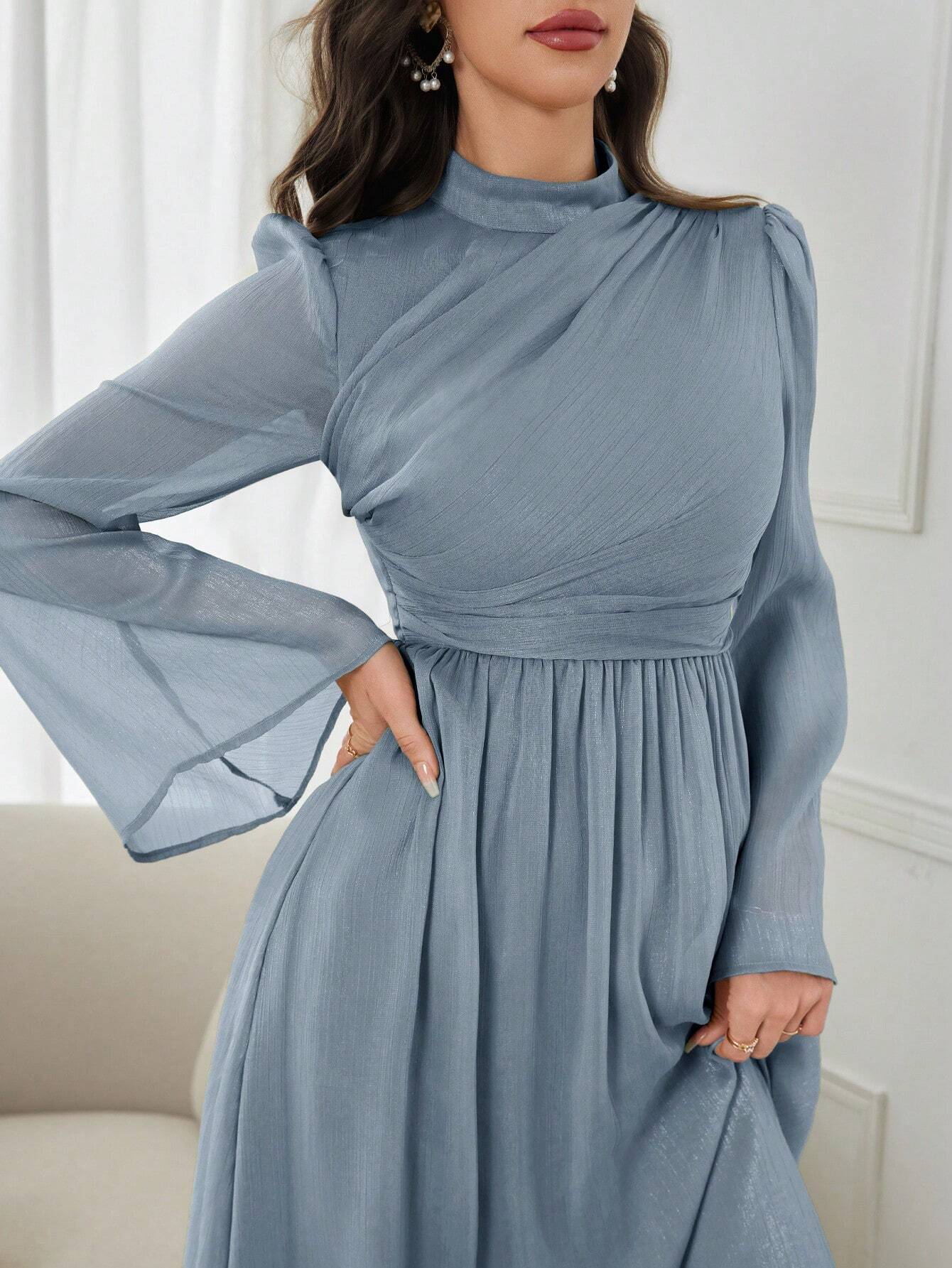 MODELYN FEATHERLIGHT CHIFFON DRESS