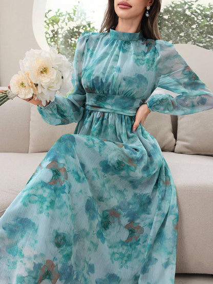 SHEIN MODELYN TIE-DYE MESH SLEEVE DRESS