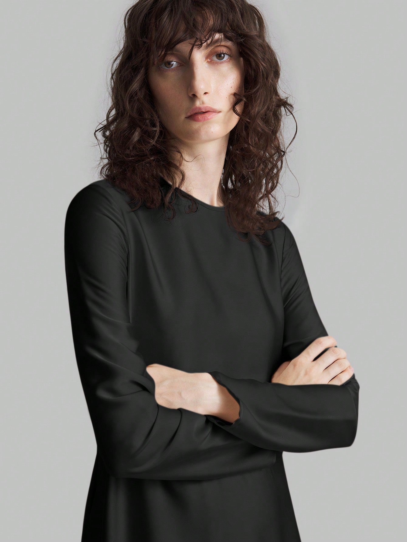 Shein Satin Asymmetrical Hem Dress