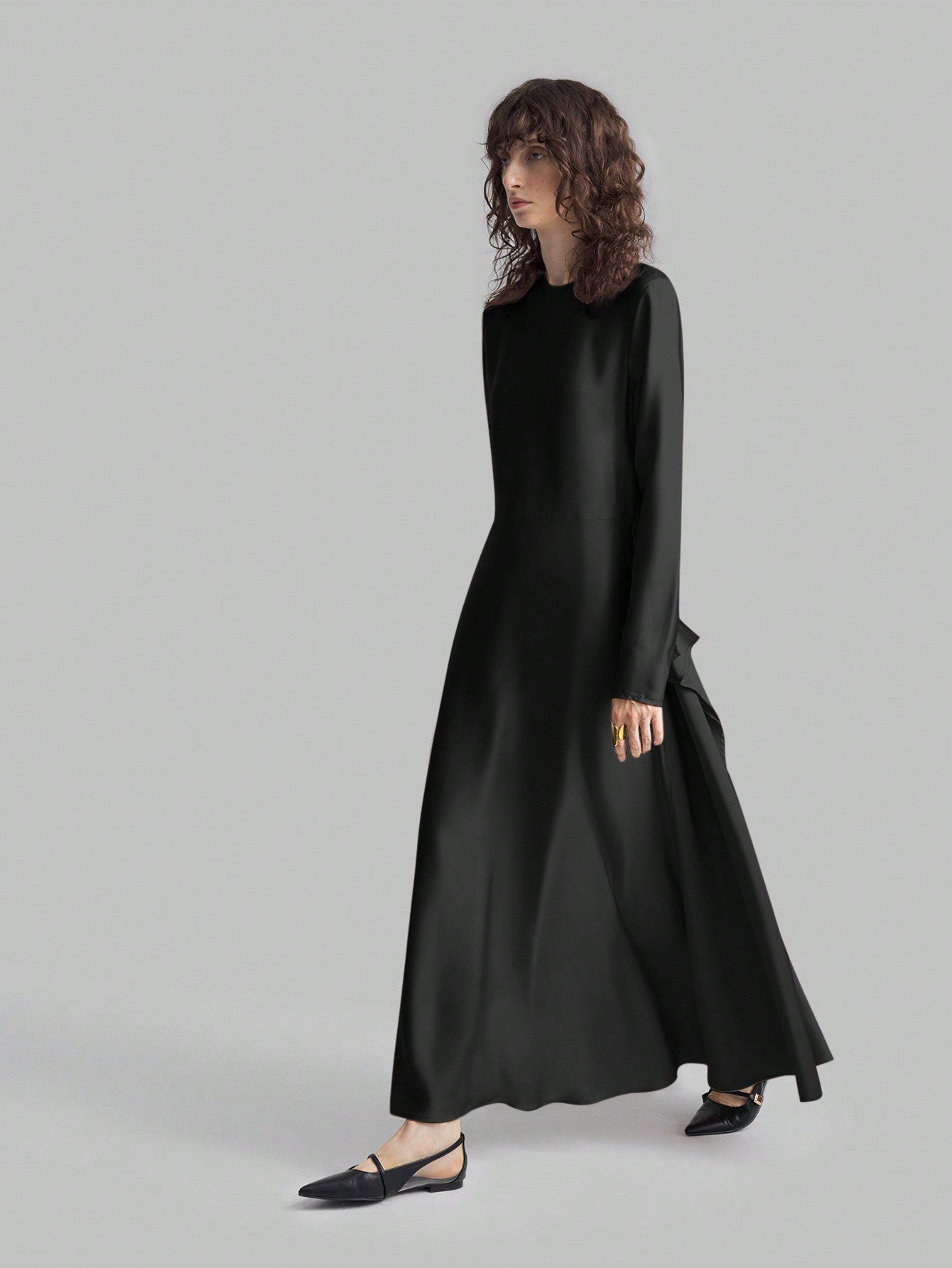 Shein Satin Asymmetrical Hem Dress