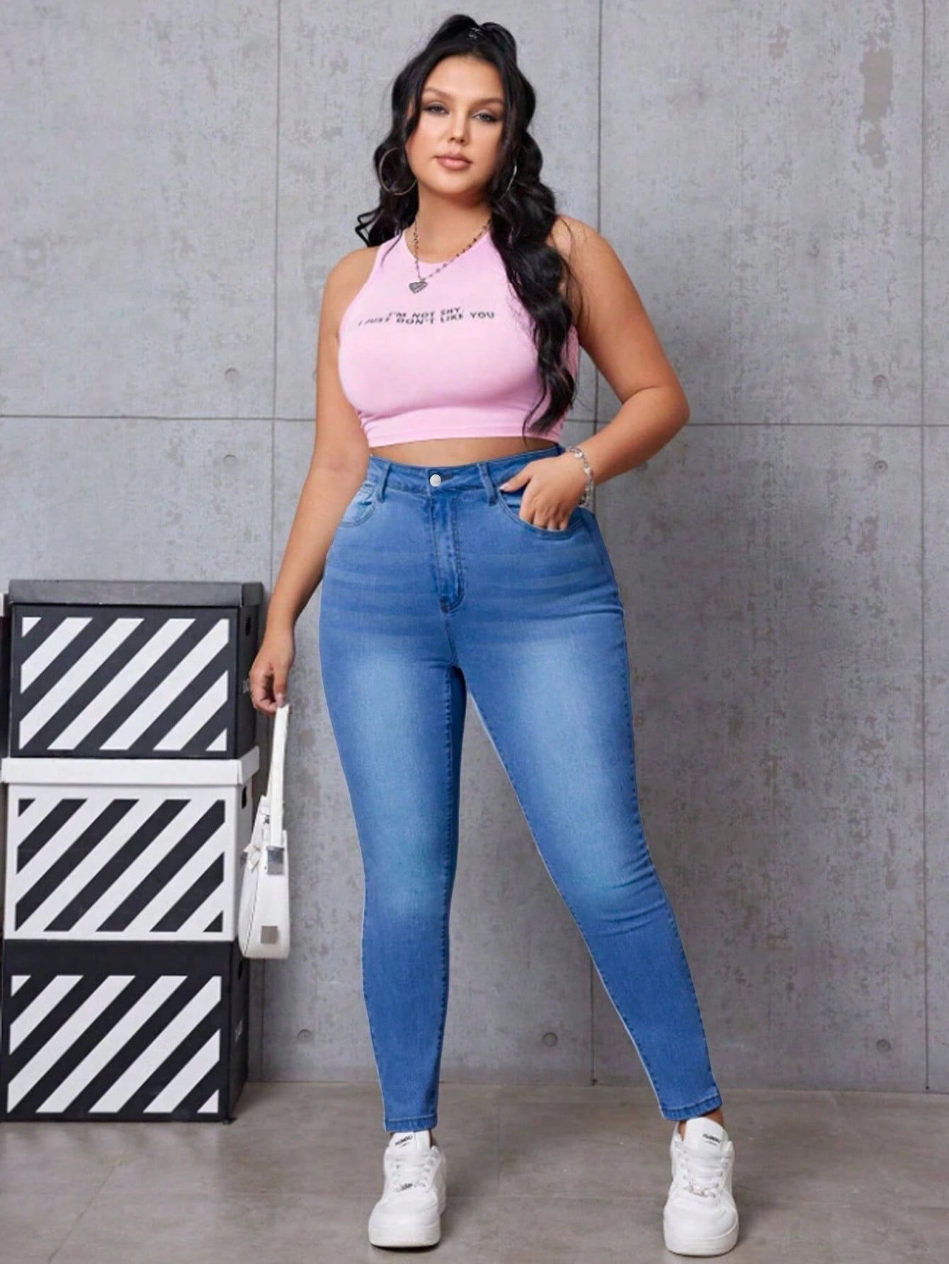 Plus Size High Stretch Denim Skinny Jeans