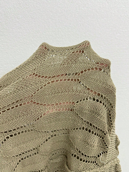 PLUS SIZE SLEEVELESS HOLLOW OUT KNITTED COVER UP