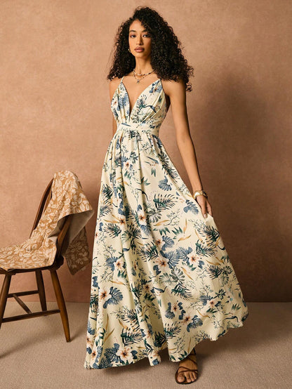 SHEIN POÉSELLE CROSS BACK MAXI DRESS