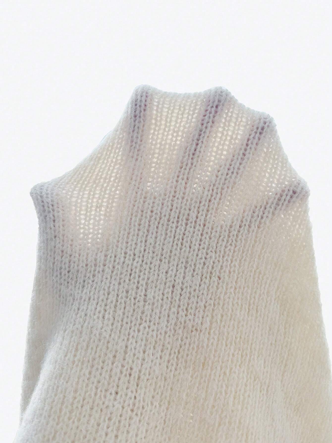 SHEIN Ritzy Row Mock Neck Sweater – Apricot Edition