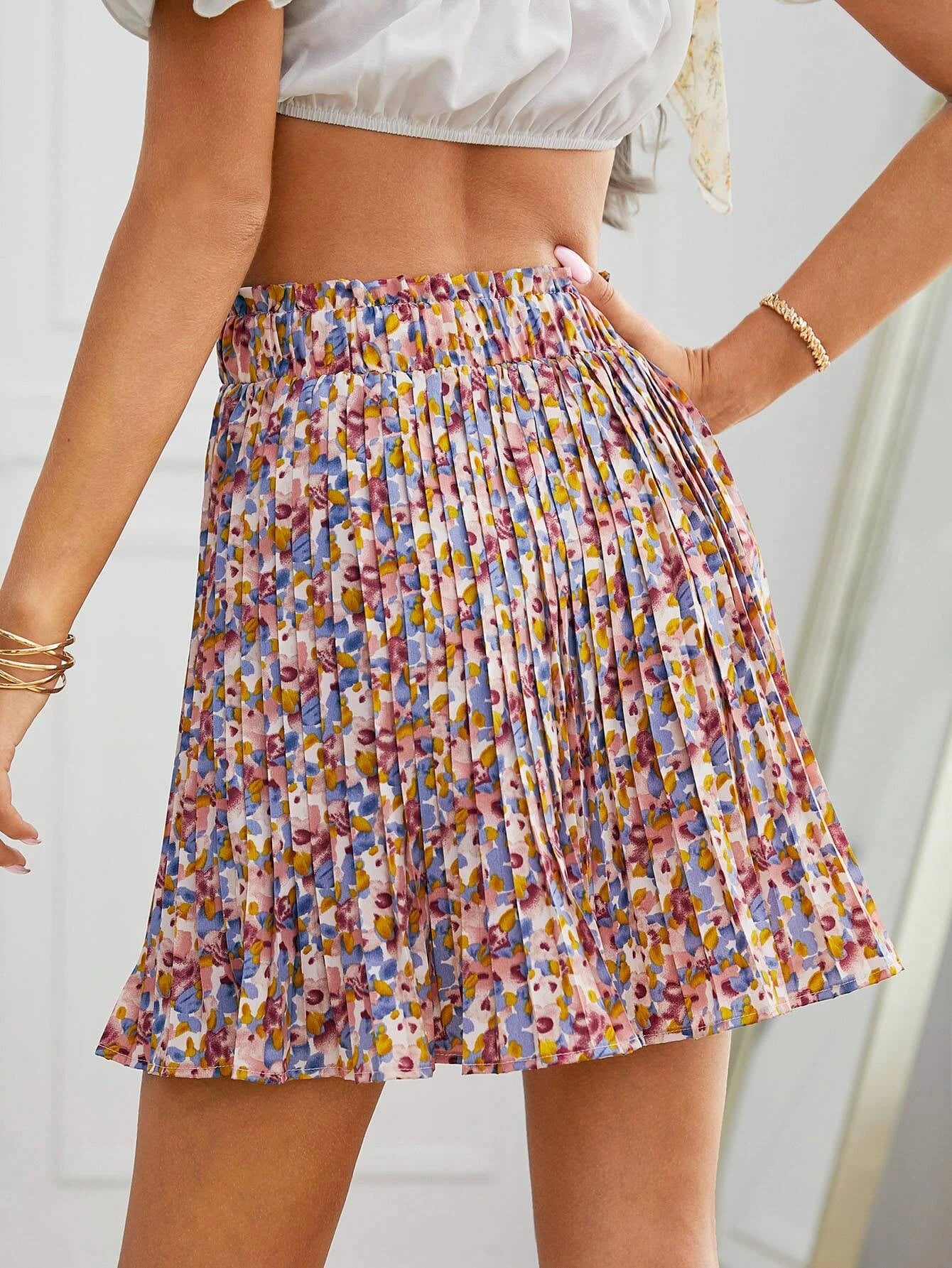 SHEIN Waist Pleated Skirt