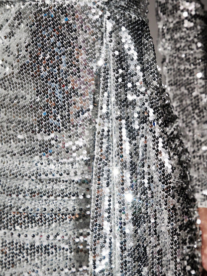 SHEIN BAE DRAPED SEQUIN DRESS