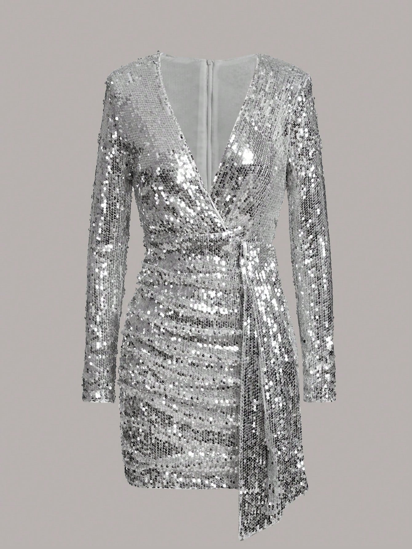 SHEIN BAE DRAPED SEQUIN DRESS