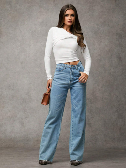 SHEIN BAE ASYMMETRIC TWIST TOP
