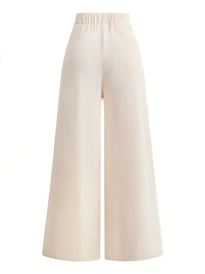 SHEIN CLASI – High Waist Seam Front Wide Leg Pants