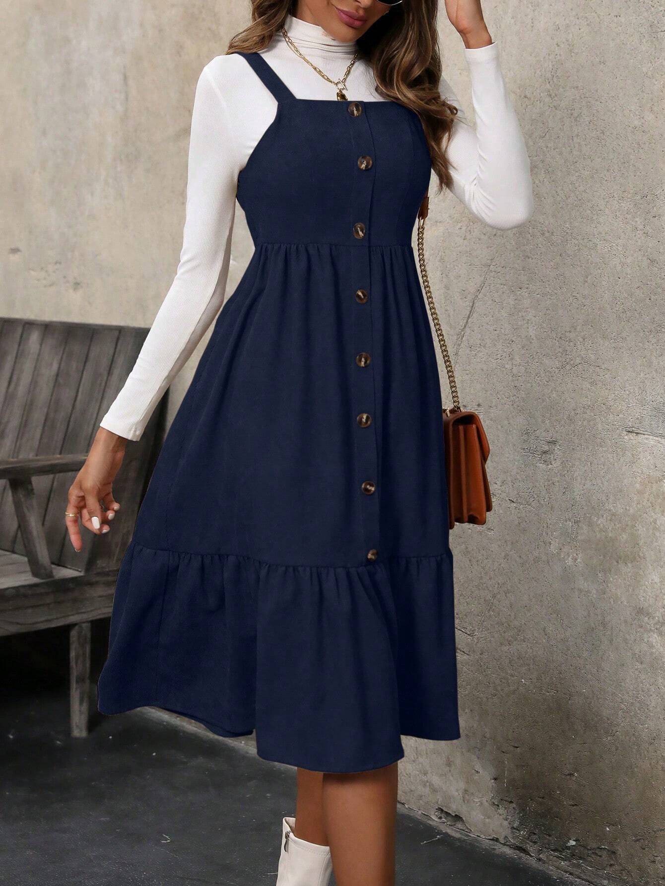 SHEIN Clasi – Strap Ruffle Hem Dress