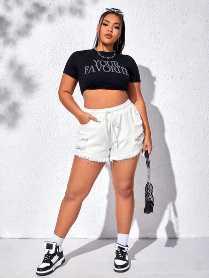 SHEIN EZwear Denim Shorts