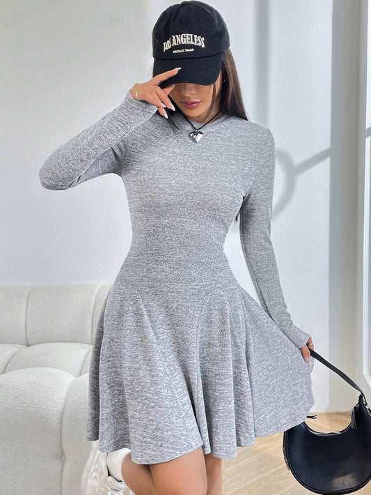 SHEIN EZwear Solid A-Line Dress