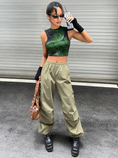 SHEIN ICON Tie Dye Crop Tank Top