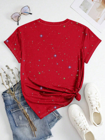 SHEIN LUNE Christmas Tree Graphic T-Shirt