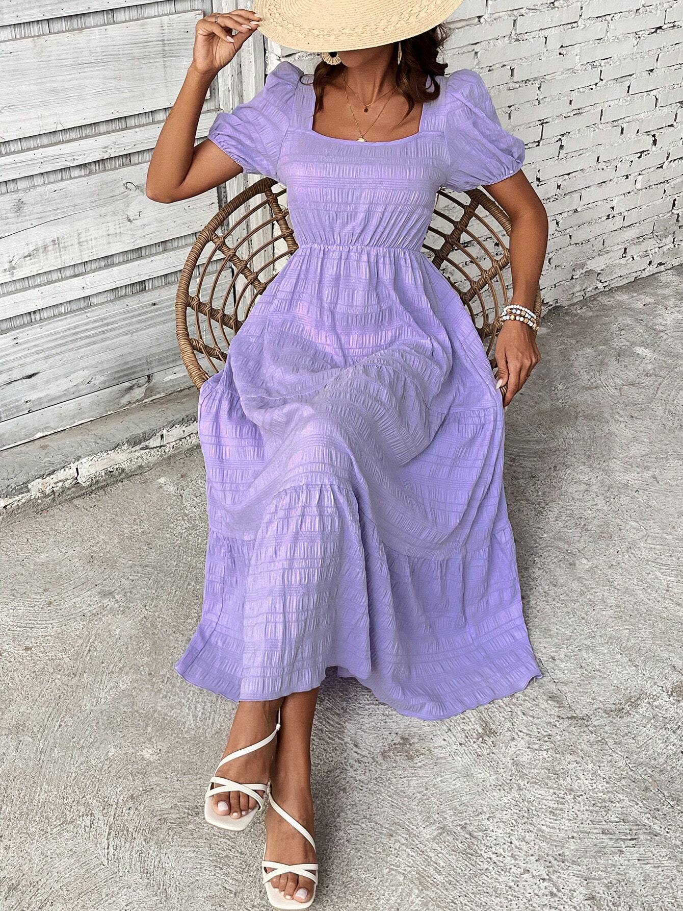 SHEIN LUNE SQUARE NECK DAILY DRESS