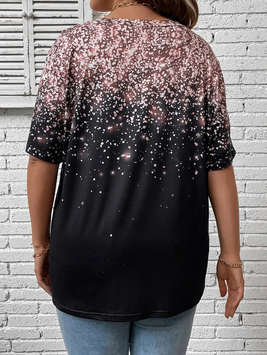 SHEIN LUNE Plus Dalmatian Print Tee